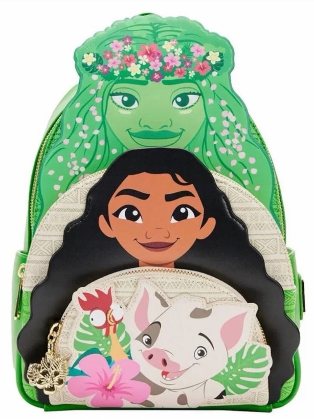 NWT Loungefly Disney Moana Friends Trio Title Pocket Mini Backpack